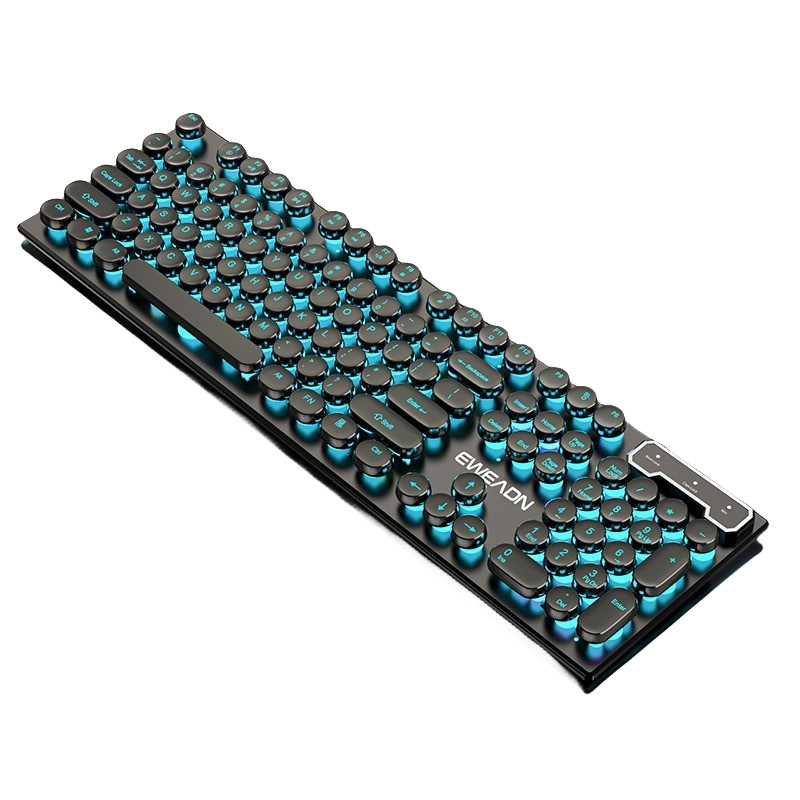 Jual Computer Wired Keyboard , Plug Play USB Retro Round Typewriter ...