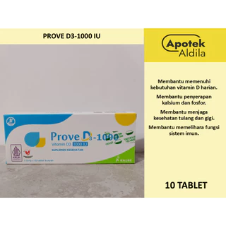 PROVE D3- 1000IU PER STRIP ISI 10 TABLET UNTUK SUPLEMEN VITAMIN D KESEHATAN TULANG, DAYA TAHAN TUBUH