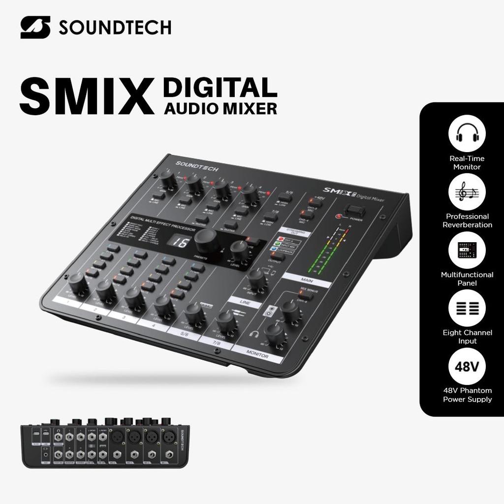 Jual SOUNDTECH SMIX 8.0 Digital Audio Mixer 8 Channel USB Interface ...