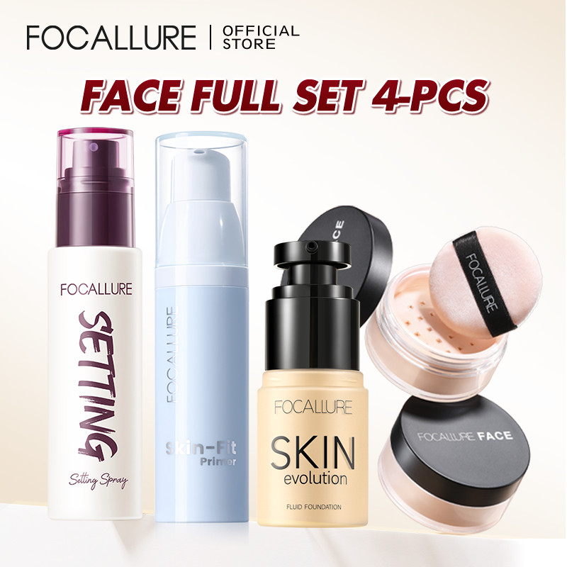 Jual FOCALLURE 4PCS Set Skin-Fit Primer Setting Spray Ultra-Fix Makeup ...