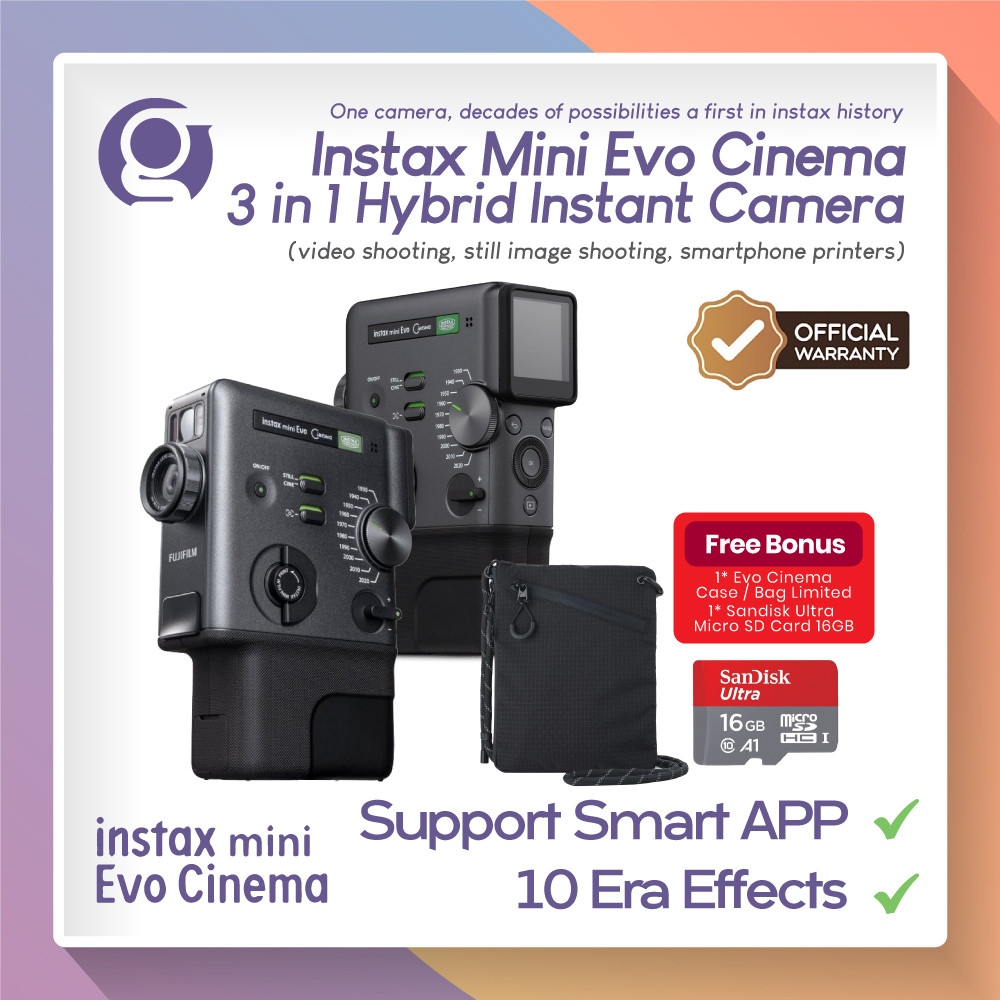 Jual Fujifilm Instax Mini EVO CINEMA Hybrid Video Instant Camera (Eras ...