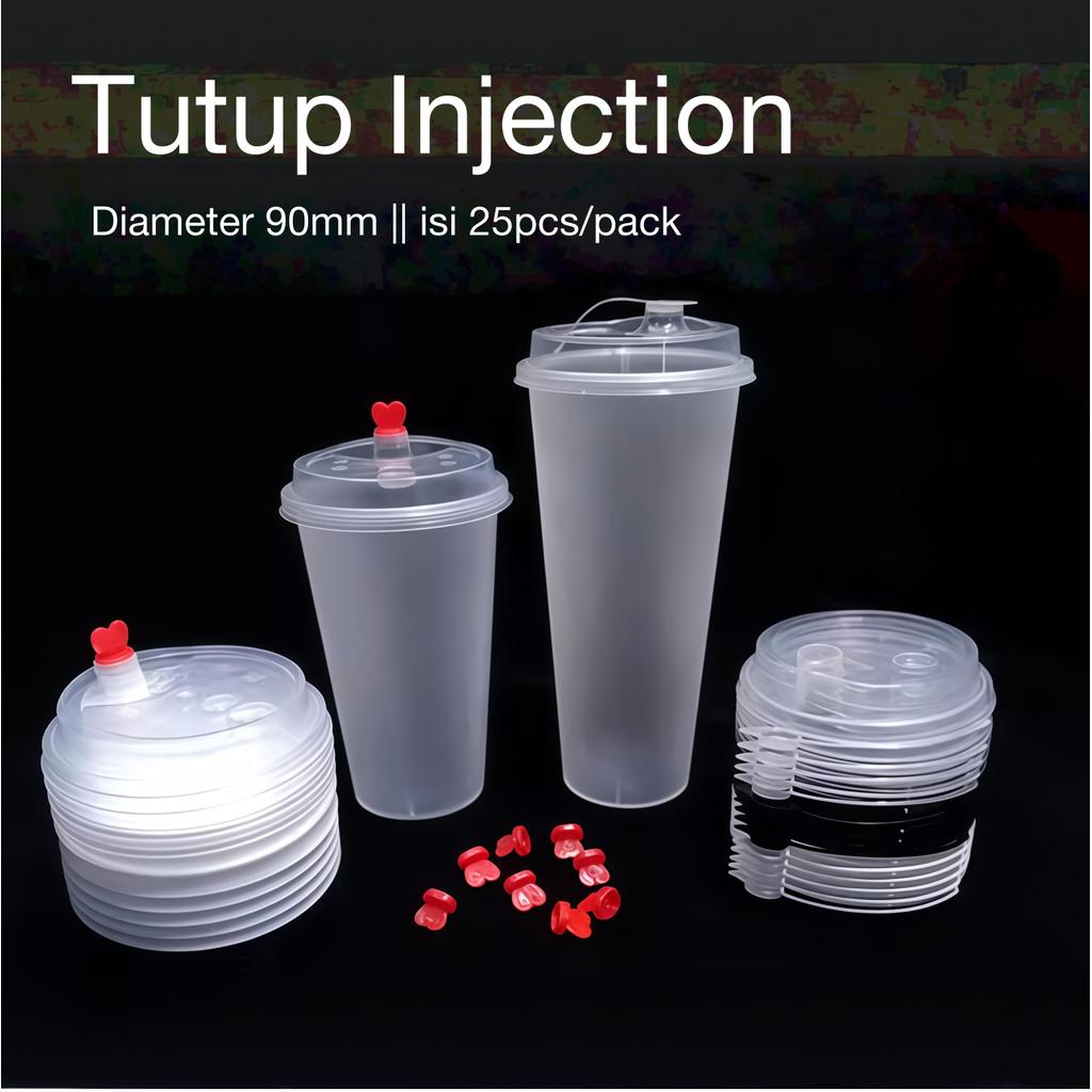 Jual [25pcs]Tutup Cup Gelas Plastik Injection ( diameter 90mm ) 12oz ...
