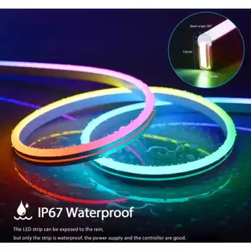 NORDIC STYLE LUXURY Lampu LED Running Neon Flexible RGB 5 Meter Waterproof Lampu LED RGB
