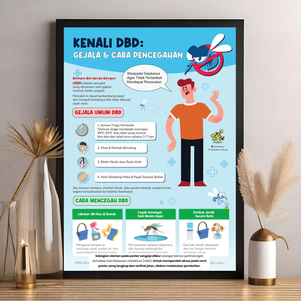 Jual Poster Penyakit DBD Demam Berdarah Dengue Malaria Chikungunya ...