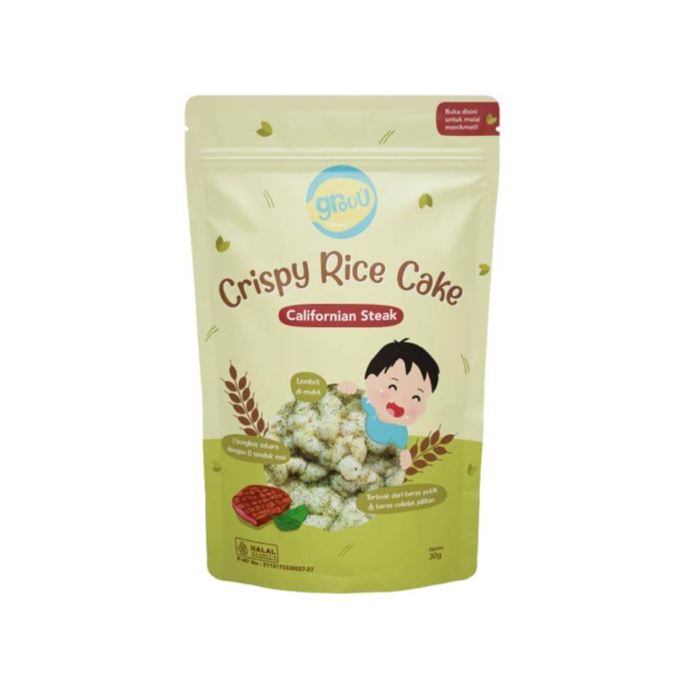 Jual Grouu Snack Crispy Rice Cake Californian Steak 20 gr | Shopee ...