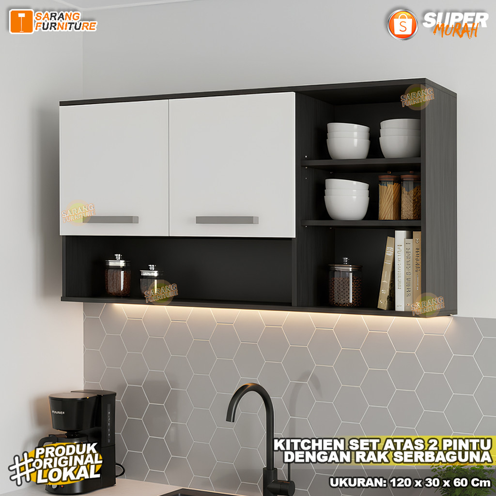 Kitchen Set Atas Kingdom KSK 301 Kitchen Set 2 Pintu dengan Rak Serbaguna Kitchen Set Rak Dapur