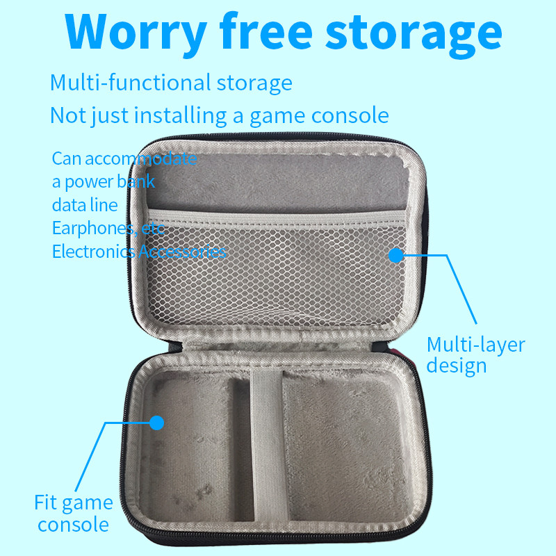 Étui De Transport Rigide EVA Pour Anbernic RG477V – Noir – Compartiments Ajustables – Protection Chocs – Accessoires Rétro