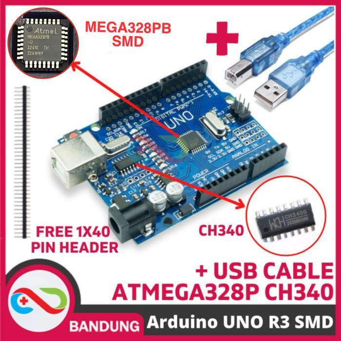 Jual ARDUINO UNO R3 ATMEGA328P SMD CH340 COMPATIBLE BOARD PLUS USB ...