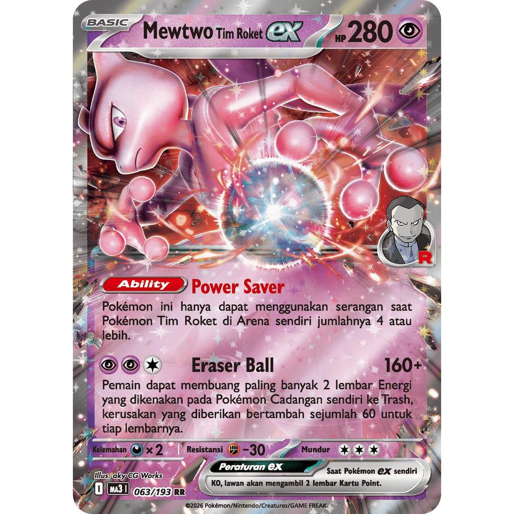 Jual TCG Mewtwo Tim Roket EX RR HOLO 063/193 MA3 Impian Mega EX KARTU ...