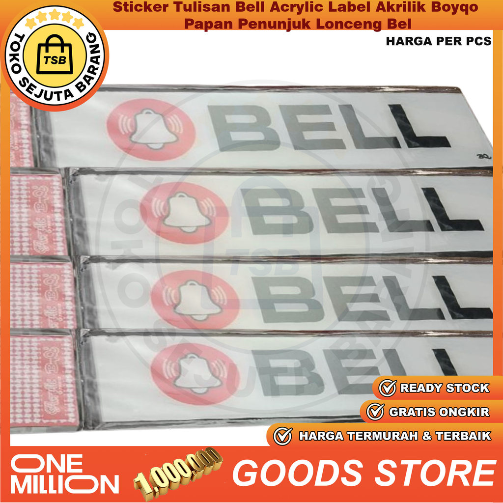 Jual Label Bell Acrylic Sign Board Tulisan Lonceng Bel 20x5 Cm Papan ...