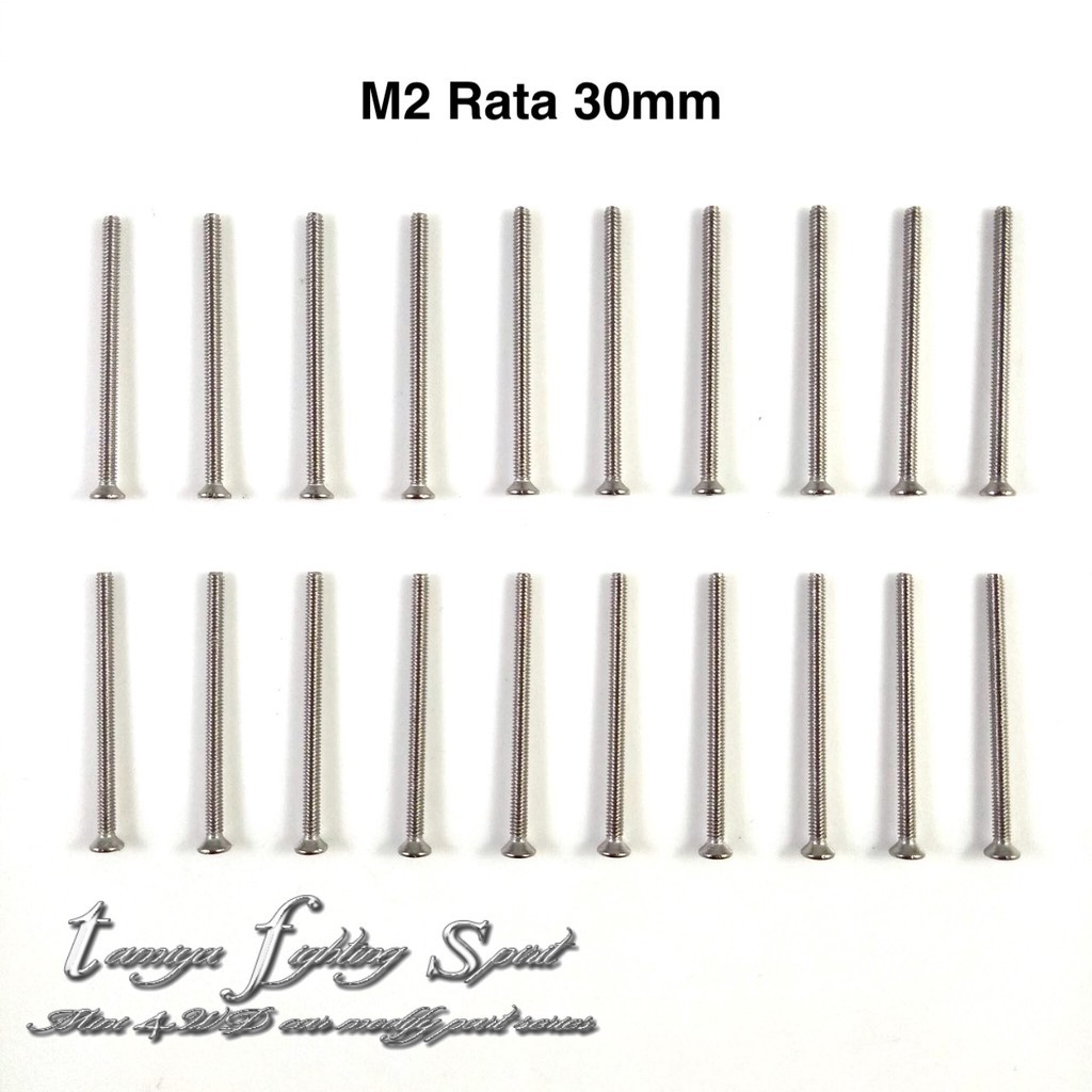Jual Baut Tamiya Baut Countersunk M2 30mm 20pcs Screw M2 kepala Rata ...