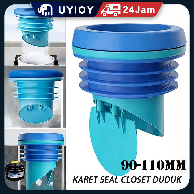 Karet Seal Closet Duduk Universal Anti Bocor Anti Odor Toilet Flange Bahan Karet PVC Seal Toilet Duduk Magnetic Dengan Backflow Valve