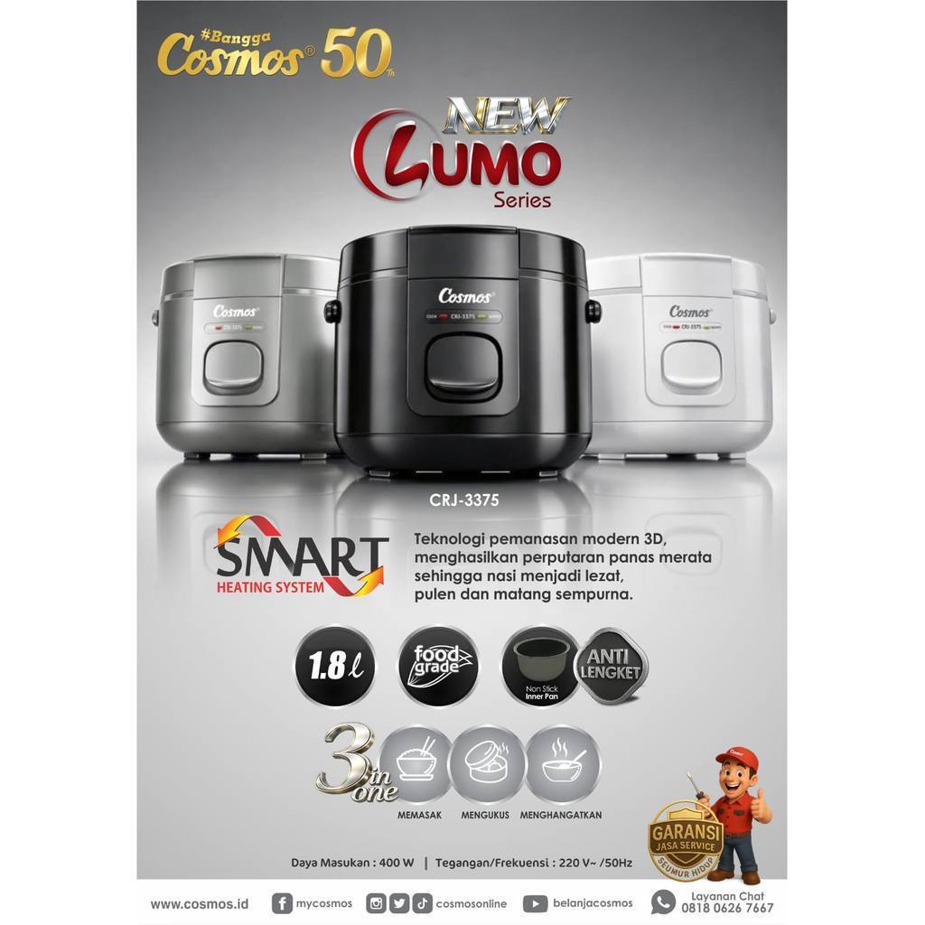 Jual Rice Cooker / Magic Com COSMOS CRJ-3375 (1.8 Liter) | Shopee Indonesia