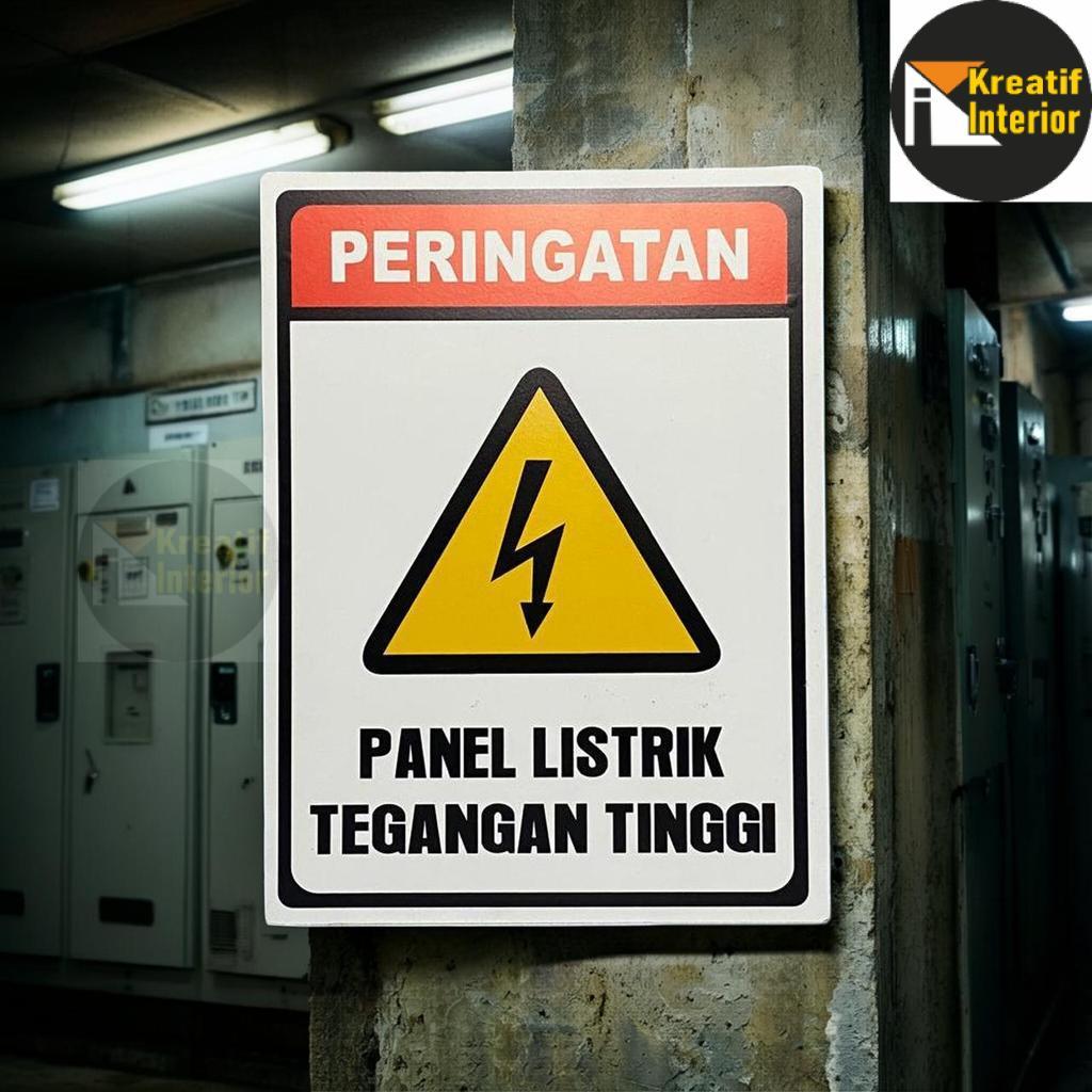 Jual KI AKRILIK RAMBU AKRILIK TANDA PERHATIAN PANEL LISTRIK TEGANGAN ...