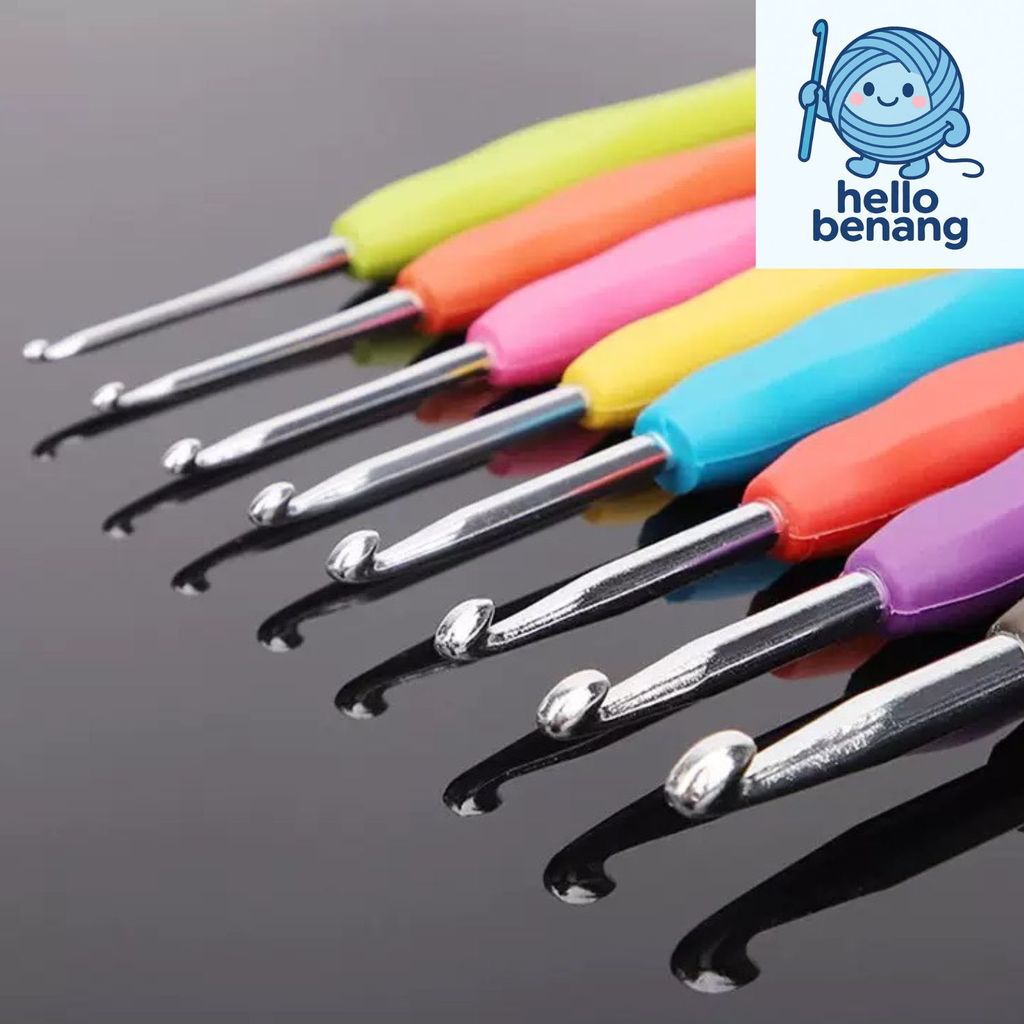 Jual Alat Rajut Crochet / Hakpen Karet / Hook Crochet Handle Karet 2 ...