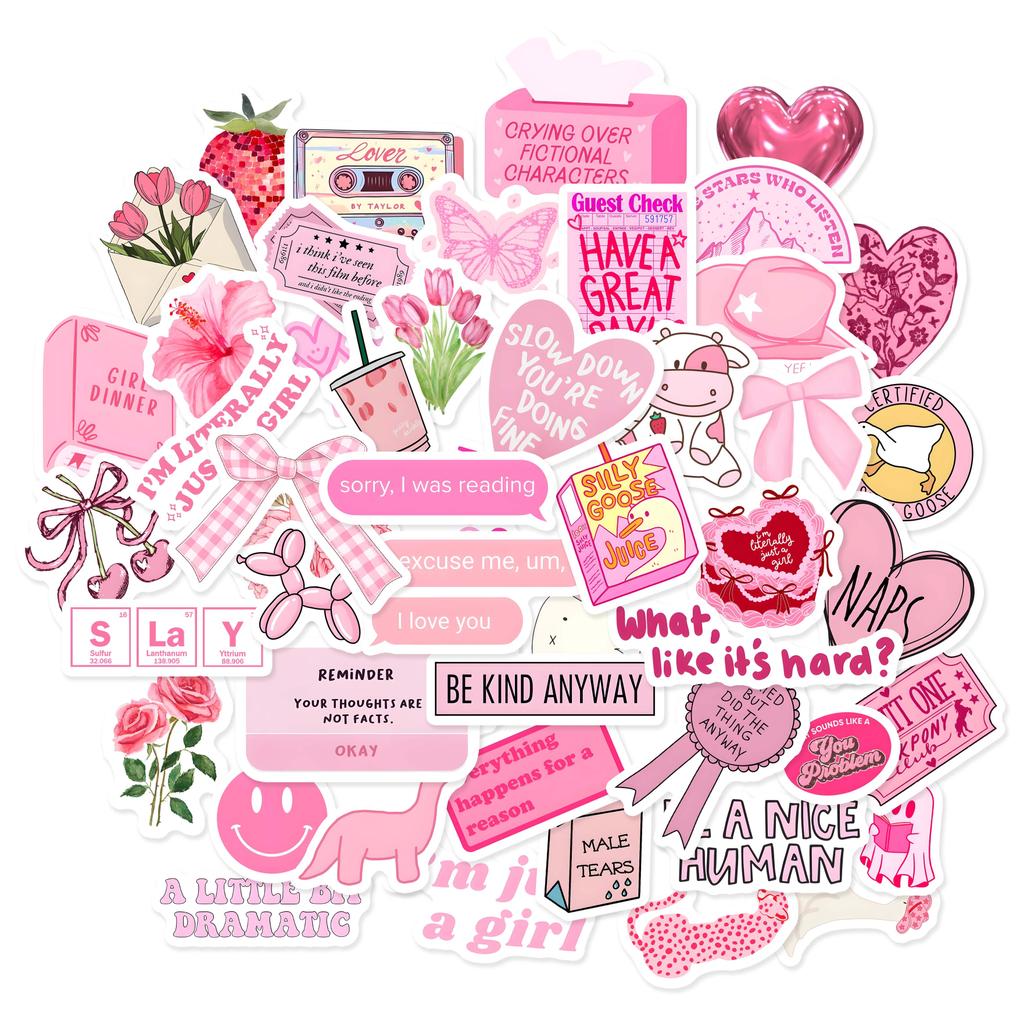 Jual Pink Girly Aesthetic Sticker Pack 50 PCS ST111 | Shopee Indonesia