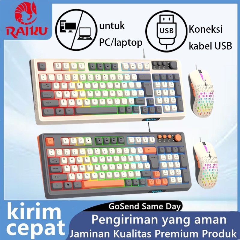 Jual x-comp store Raiku Keyboard Mekanik Rasa sentuhan RGB Gaming USB ...