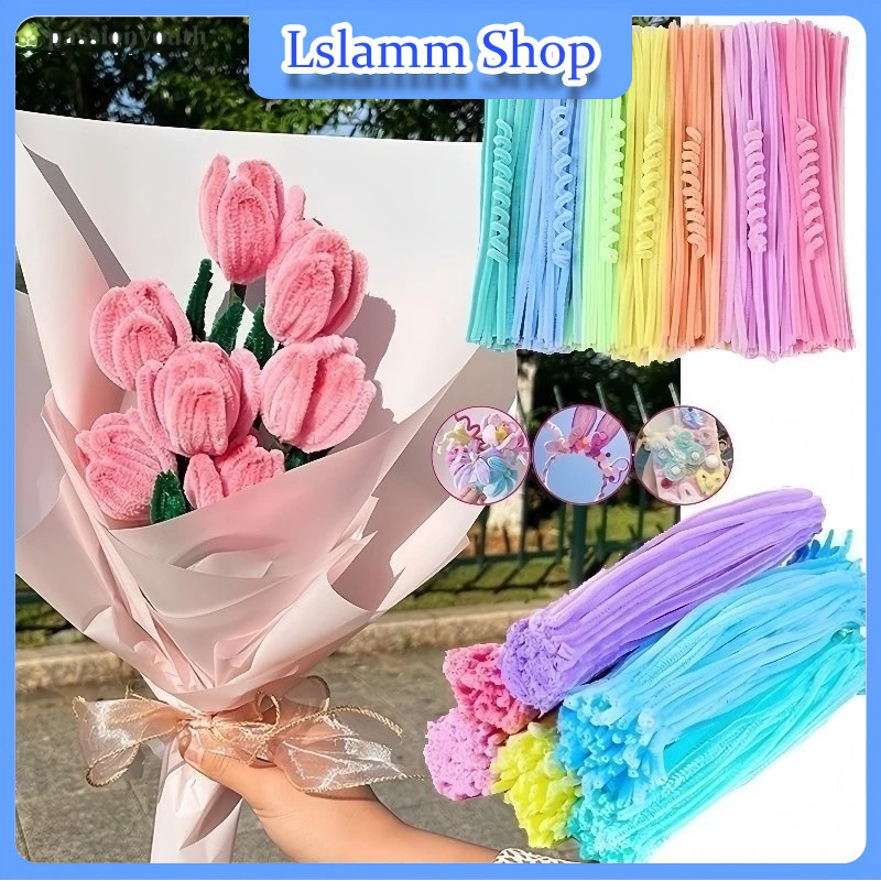 Kawat bulu mercy pastel 100 biji / Pipe Cleaner 30cm 100 Pcs/ Mainan Anak Craft Diy Kerajinan Tangan
