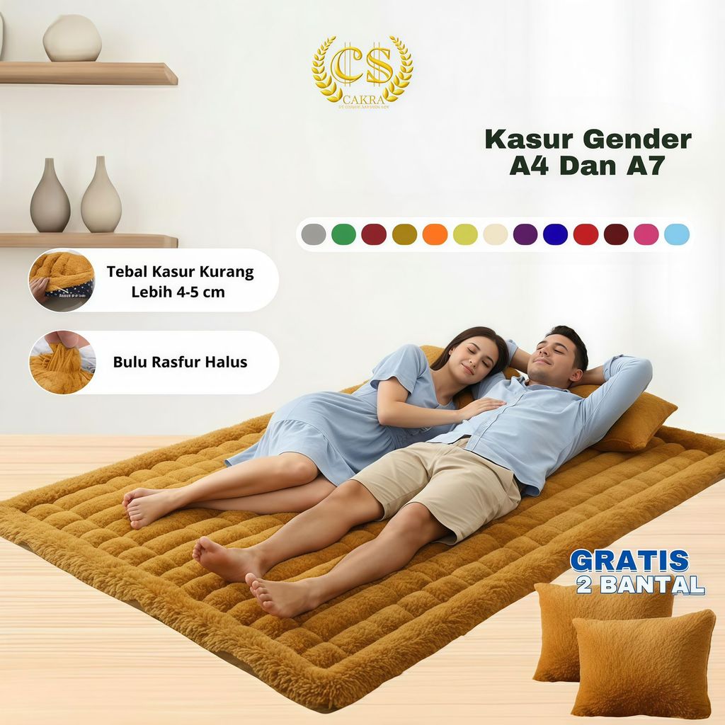 Jual CS A7 Kasur Gender JUMBO Bulu Rasfur Warna Polos Kasur Lantai ...