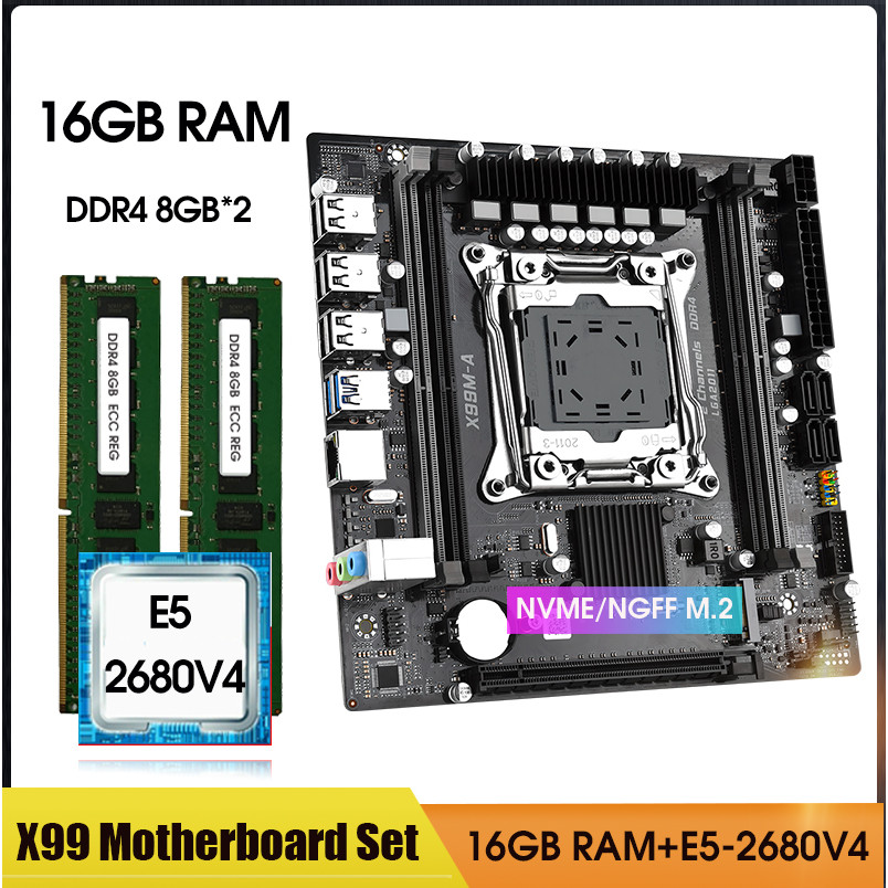 Jual X99 Motherboard LGA 2011-3 kit xeon e5 2680 V4 CPU completo set ...