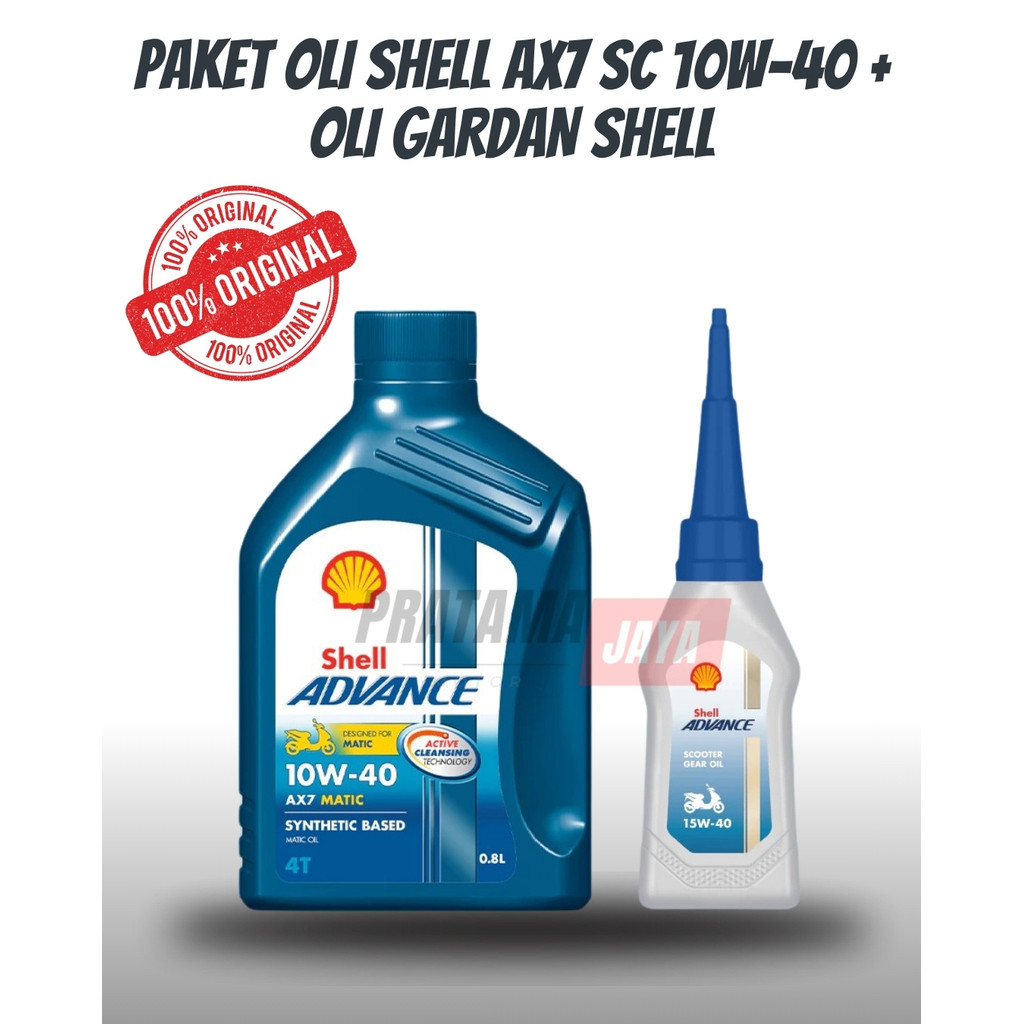 Jual OLI SHELL ADVANCE AX7 SCOOTER 10W40 0.8L & OLI GARDAN SHELL ...