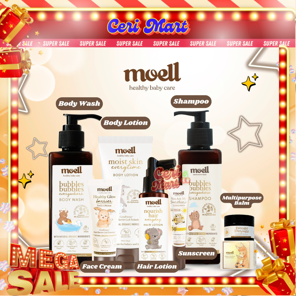 Jual Moell Skin Care Organic Bayi - Body Lotion, Multipurpose Balm ...