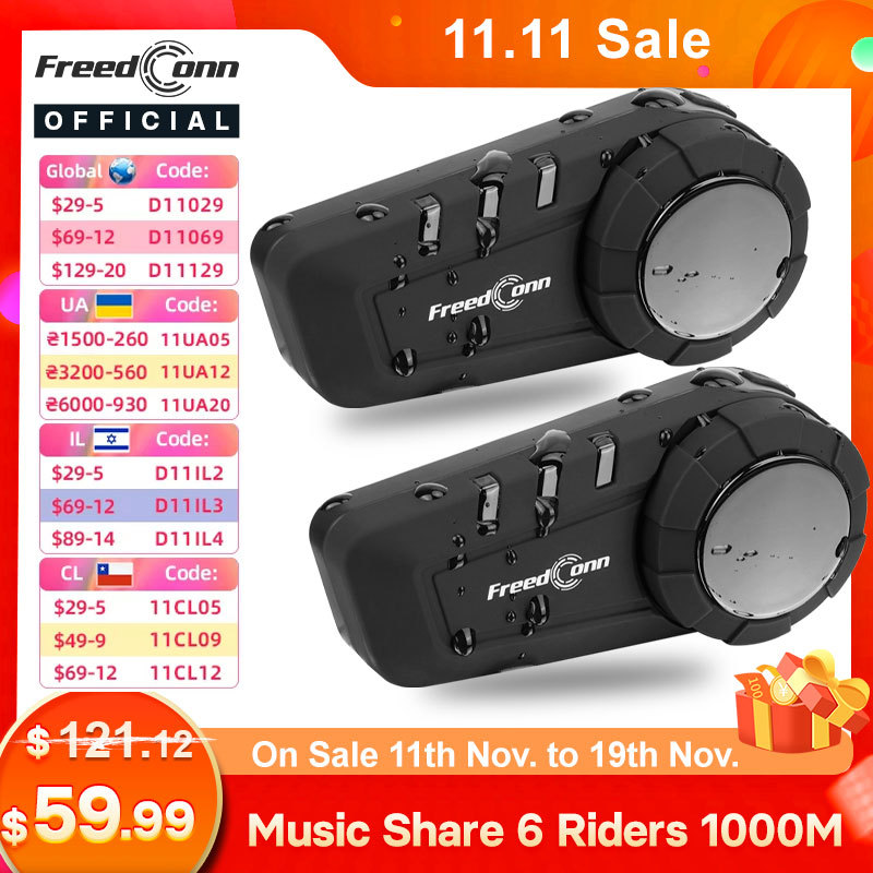 Jual Motorcycle Intercom Freedconn KY Pro Helmet Bluetooth Headset ...