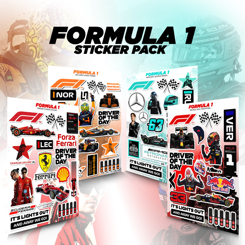 Jual Sticker F1 Race Pack | Stiker Anti Luntur Tahan Air | Stiker ...