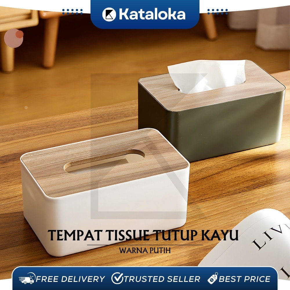 Jual Tempat tissue Besar kotak tempat tisu aesthetic estetik kayu ...