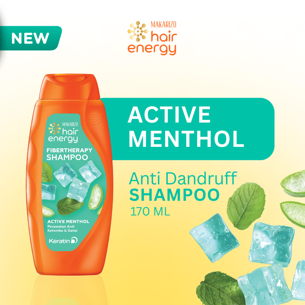 Jual Makarizo Hair Energy Fibertherapy Shampoo Active Menthol 170mL ...