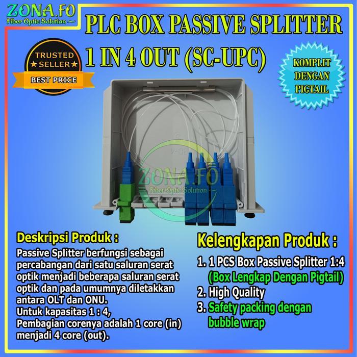 Jual NETHIVE Passive Splitter PLC BOX FO 1:4 SC UPC Fiber Optik Pasif ...