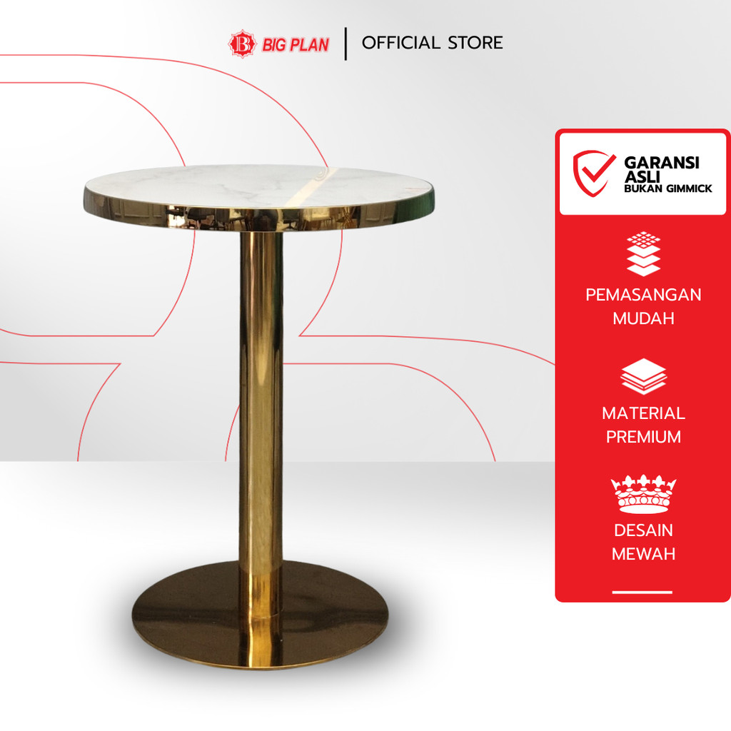 Jual Big Plan Meja Caffe | Meja Caffe Bulat Gold Stainless | Meja Caffe ...