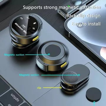 Mic Wireless Q9 Noise Reduction Microphone Clip On HP IPhone Android Untuk Live Vlog
