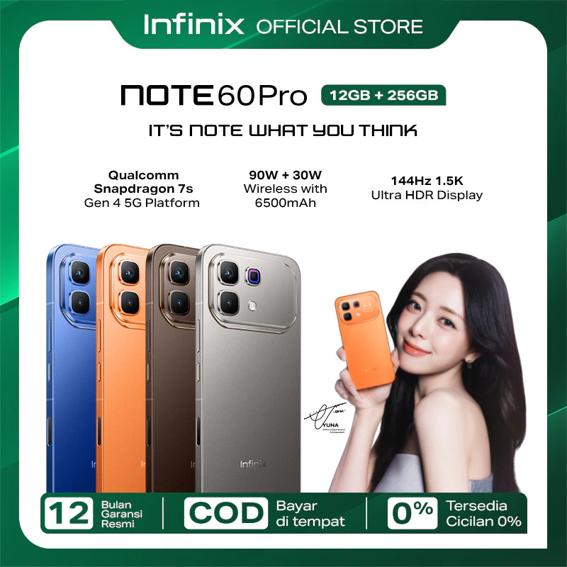 Tampilan desain smartphone Infinix Note 60 Pro dengan bodi ramping dan modul kamera premium Tampilan desain smartphone Infinix Note 60 Pro dengan bodi ramping dan modul kamera premium