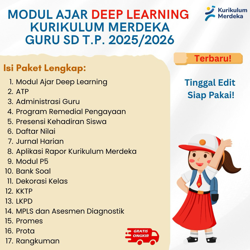 Jual Paket Modul Ajar Deep Learning SD 1–6 2025/2026 – Semua Mata ...