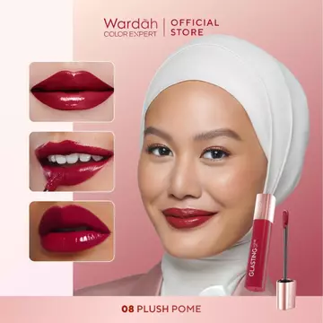 WARDAH Lip Cream Glossy Glasting Liquid Lip Hi Pigmented Glass Color Ringan Tidak Lengket