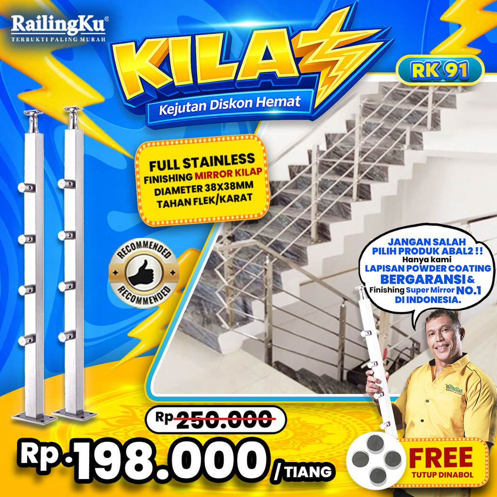Jual Railing Tangga Pipa Jari Jari Minimalis Tiang Railingku [KILAT ...