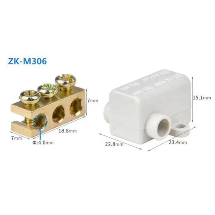 Jual 10PCS Terminal Block ZK-M306 High Power Splitter 400V/60A Konektor ...