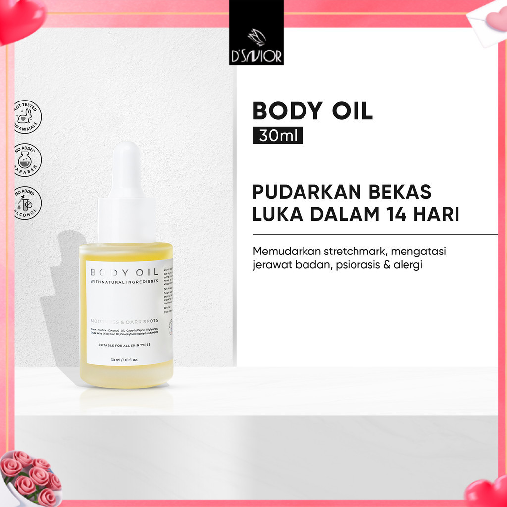 Jual D’SAVIOR Body Oil 30ml | Penghilang Bekas Luka, Eksim, Psioriasis ...