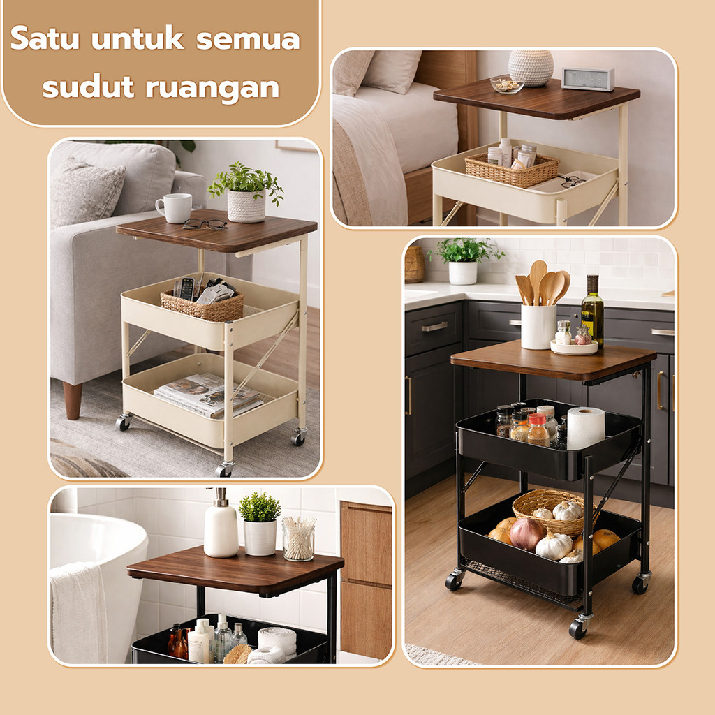 Jual Better Sport | Rak Troli Susun Lipat Roda 360° Rak Dapur Kamar ...