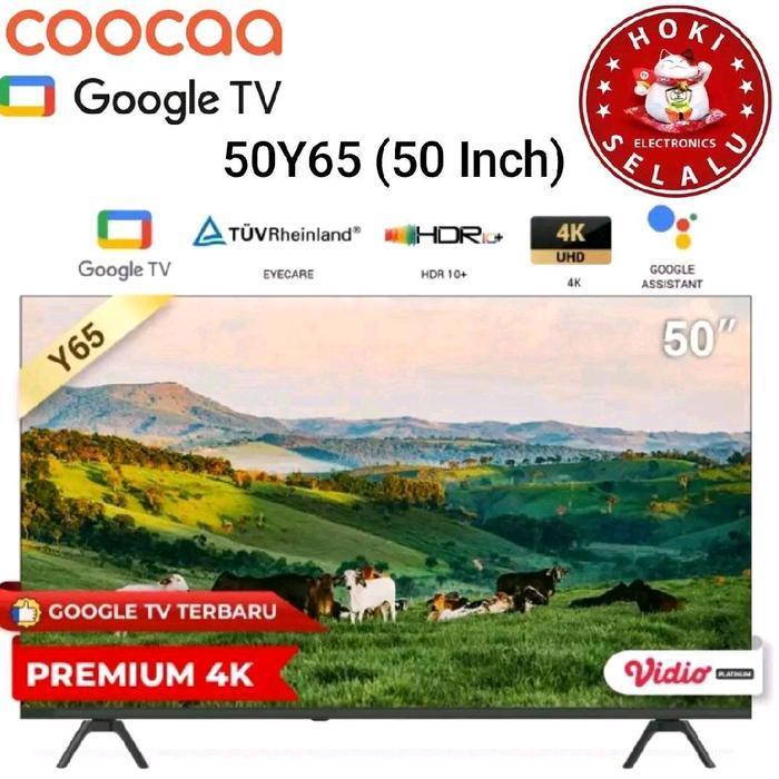 Coocaa Smart LED Google TV 50 Inch 50Y65 4K UHD Dolby Digital Voice Control Flic