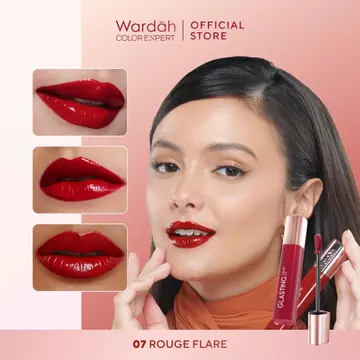 WARDAH Lip Cream Glossy Glasting Liquid Lip Hi Pigmented Glass Color Ringan Tidak Lengket