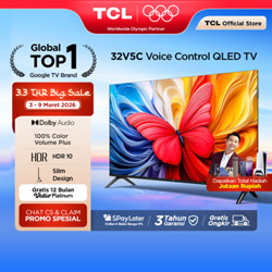 TCL Ultimate QLED FHD TV 32 inch V5C - HDR 10 - Dolby Audio - Google Play/Netflix/Youtube/Disney+Hotstar - Smart Android  LED Digital Promo Murah G9 | 32G9 40G9 24 (Model: 32V5C)