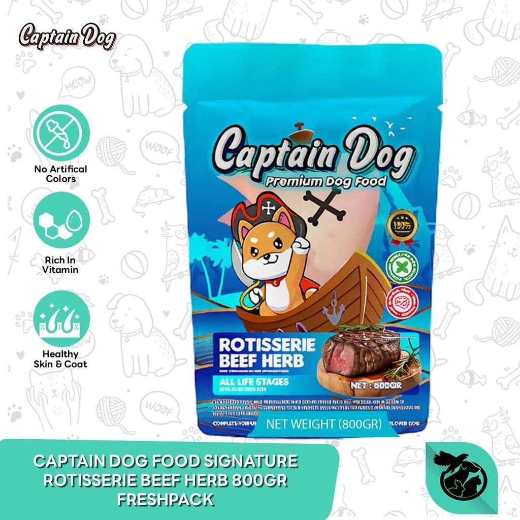 Jual Captain Dry Dog Food Signature Rotisserie Beef Herb Freshpack ...