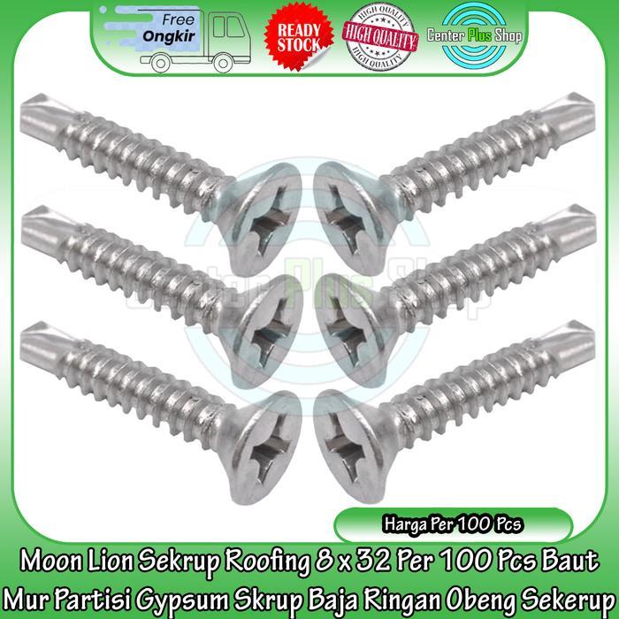Jual Moon Lion Sekrup Roofing Self Drilling Screw Sds Fh 8x32 Mm Per ...