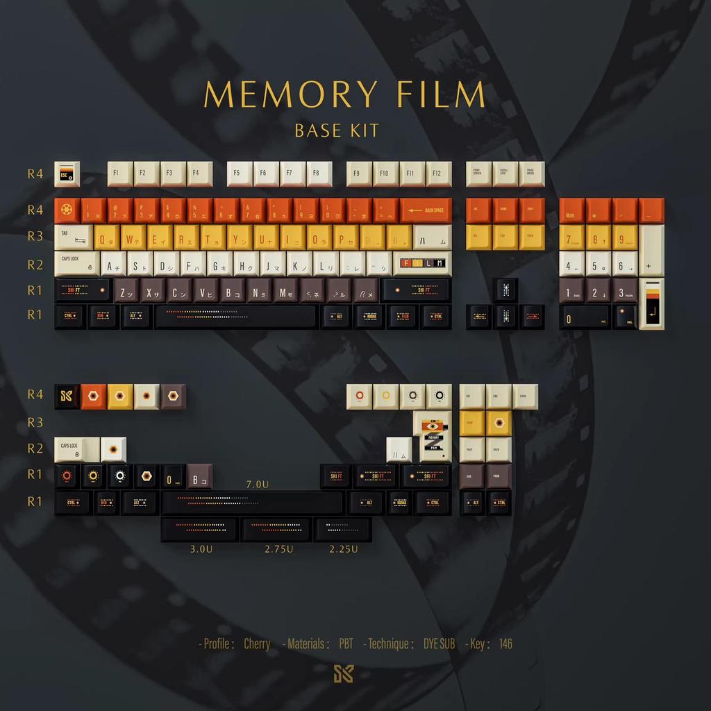 Jual Sinokeys Memory Film Keycaps Cherry Profile Dye-Sub PBT Keycap 146 ...