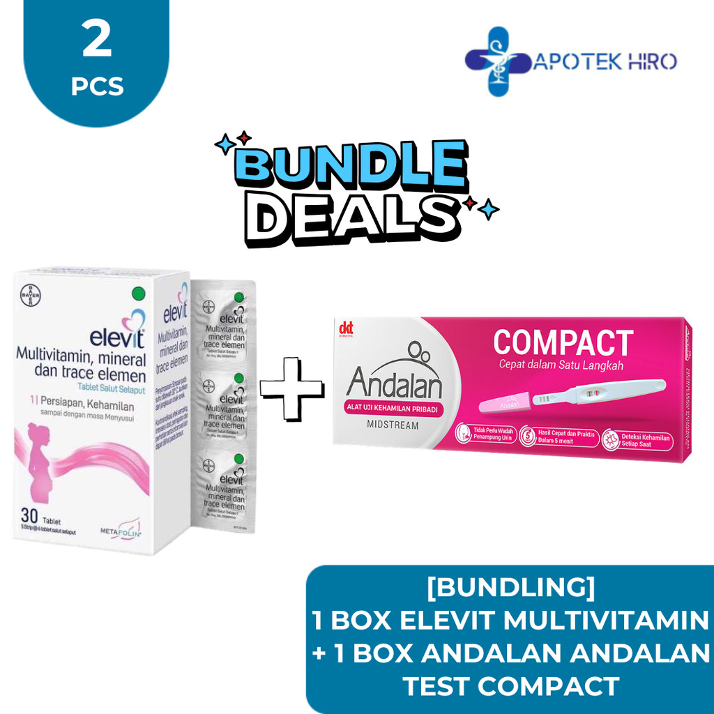 Jual [BUNDLING] ELEVIT MULTIVITAMIN 1 BOX + ANDALAN TEST COMPACT 1 BOX ...