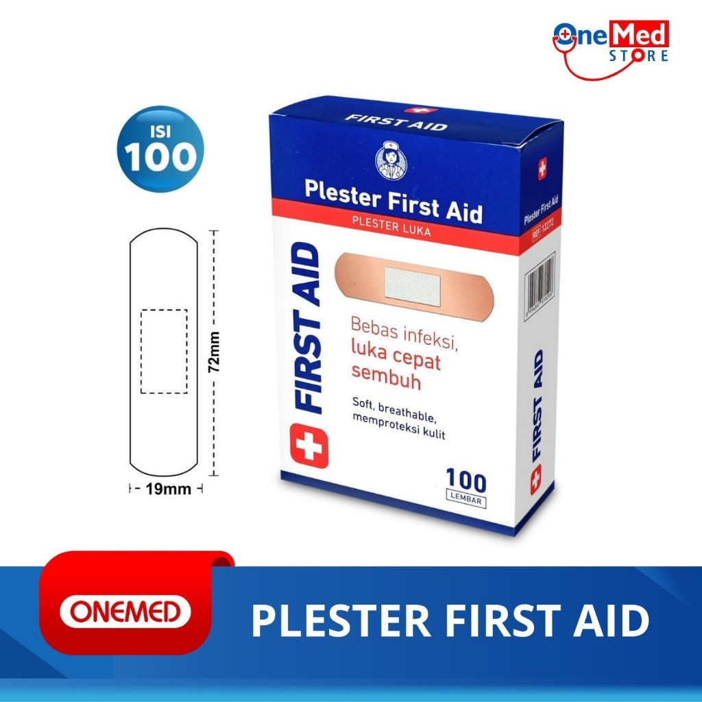 Jual ONEMED Plester First Aid Box Isi 100 Lembar | Plester Luka ...