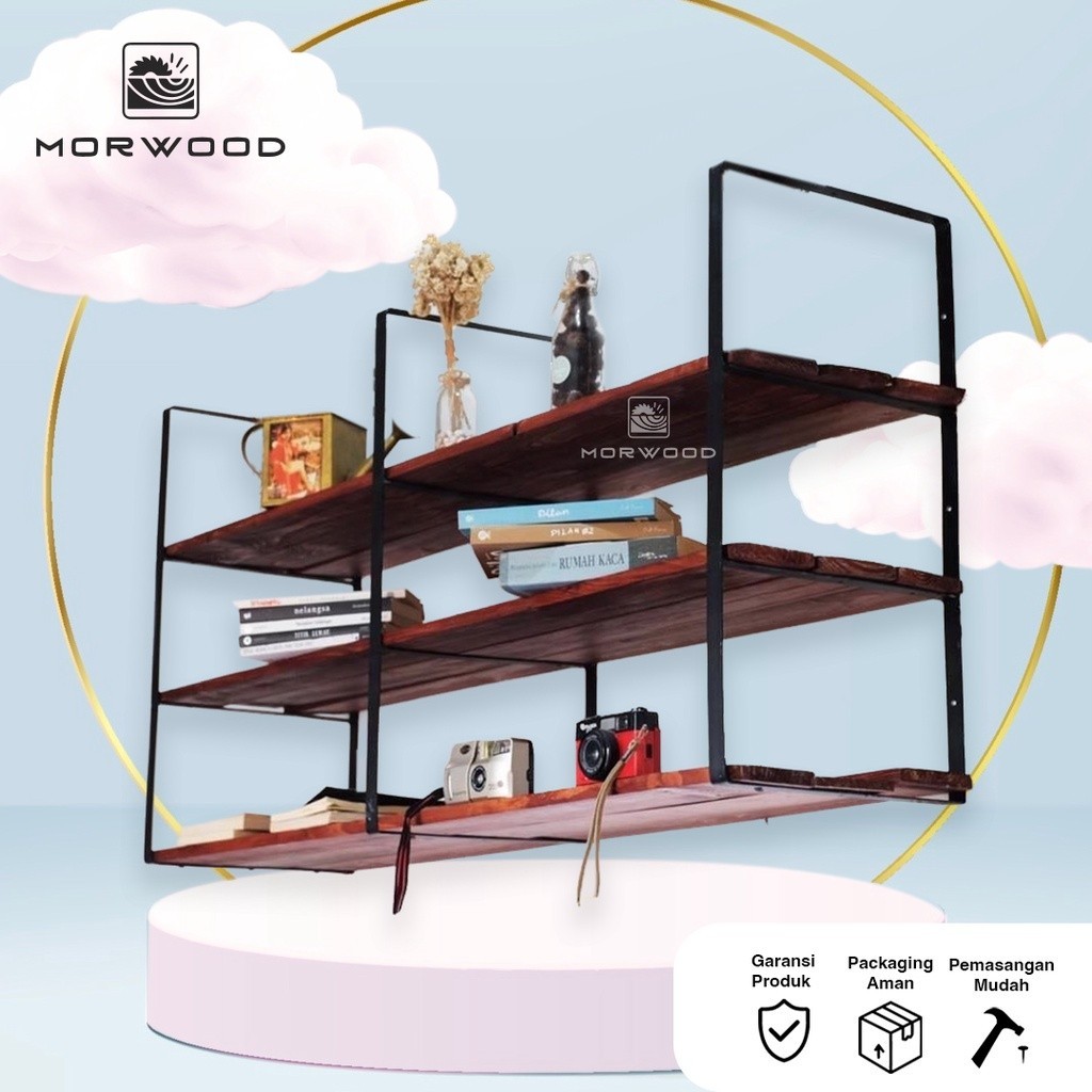Jual Rak TIG 3 susun Rak susun lebar material besi dan kayu cocok untuk ...