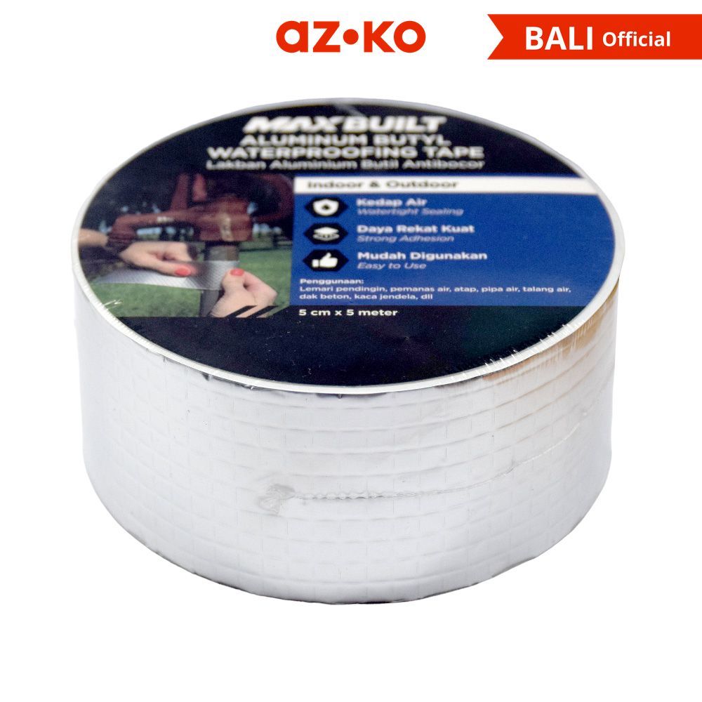 Jual AZKO Maxbuilt 5 cmx5 mtr Isolasi Tahan Air Aluminium Butyl Rubber ...